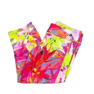 Trina Turk Colorful Floral Capri Leggings L